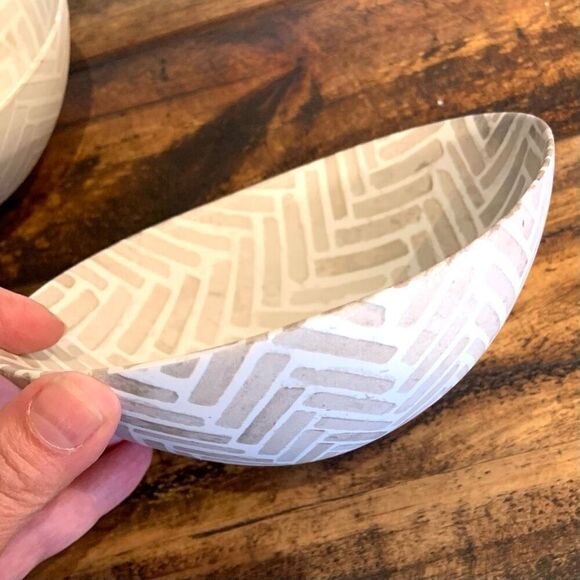 OKA 6 Handmade Porcelain Cereal / Soup Bowls - Picture 8 of 10